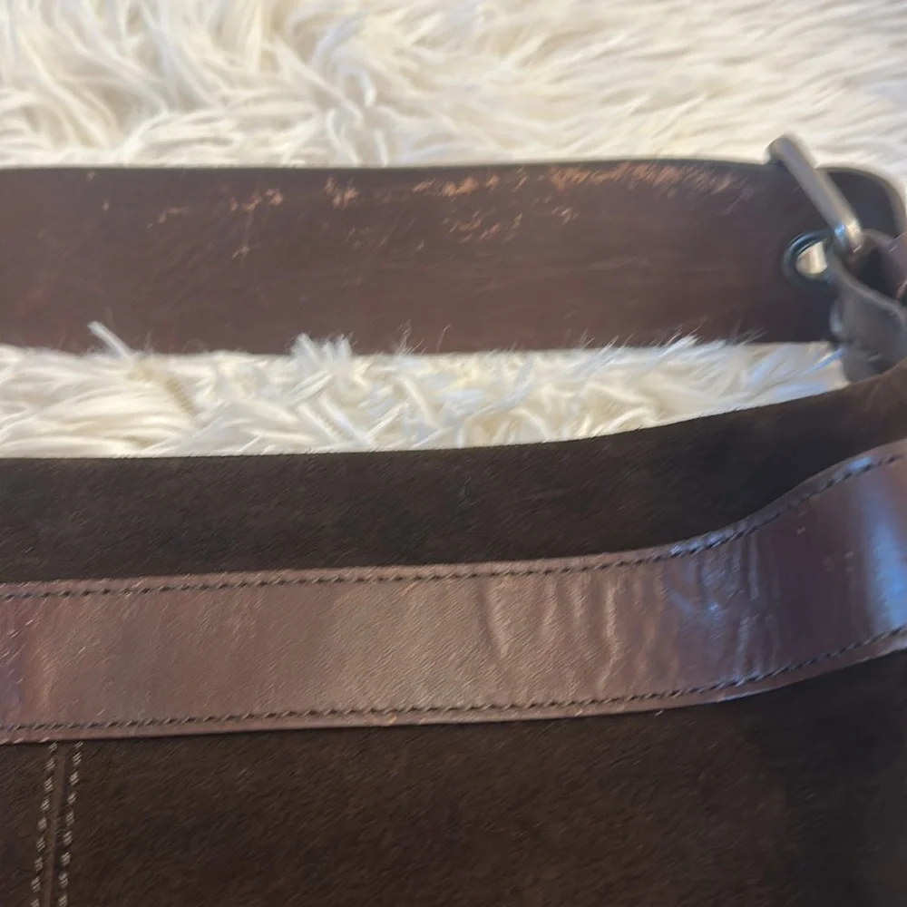 Banana Republic Brown Suede Leather Oversized Tote Purse Bag EUC